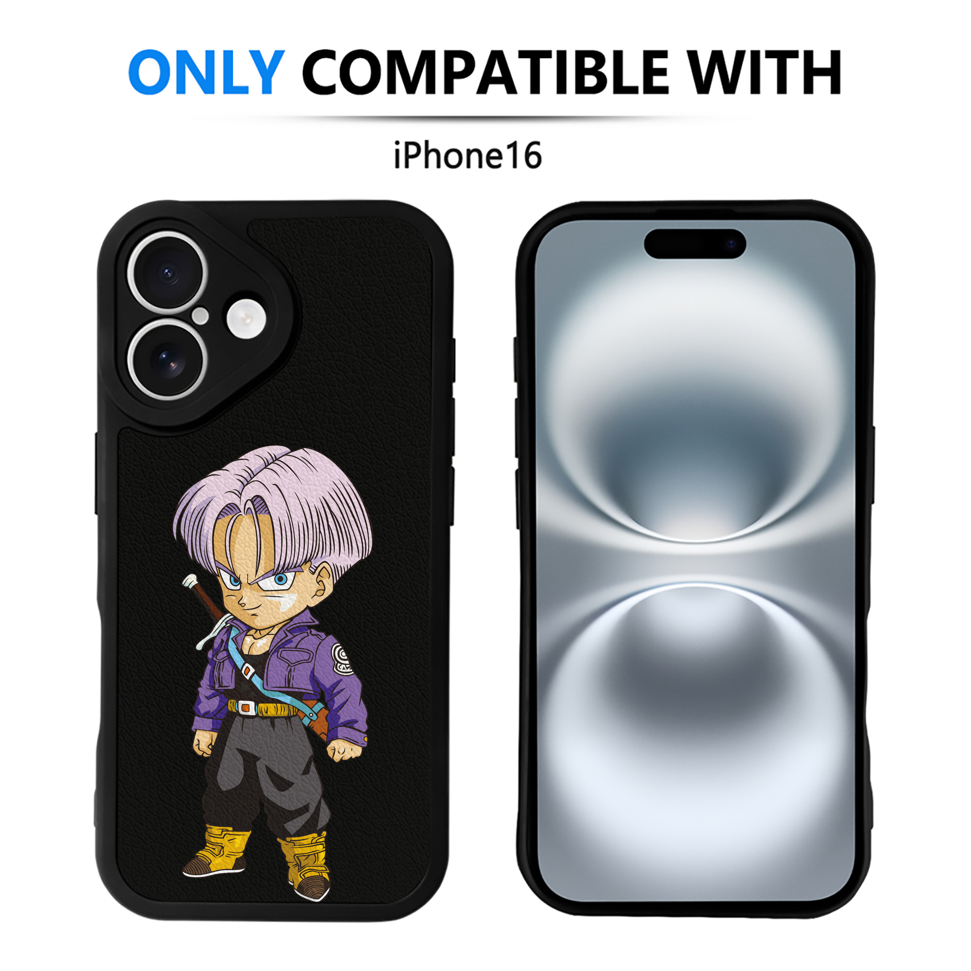 （画像用） ドラゴンボール トランクス（Torankusu）DRAGON BALL Trunks 【iPhone 16シリーズ対応】シリコンスマホケース（レザー調） 材質：シリコン